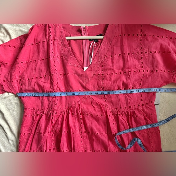 💖Davi & Dani Bright Pink Eyelet Babydoll Style Dress, Fully Lined- size 2XL - Picture 8 of 11